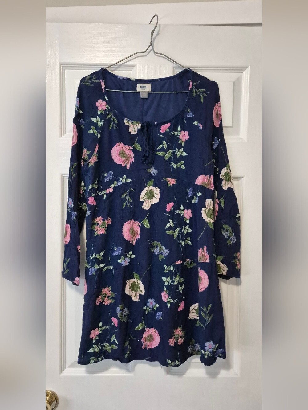 Old Navy Navy Floral Tiered Dress